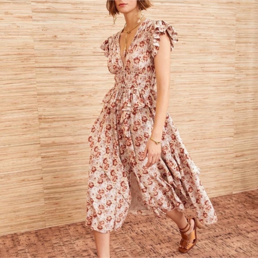 Ulla Johnson Avia Midi Dress in Wisteria Sz 8